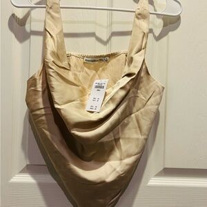 Abercrombie & Fitch Beige Satin Blouse